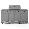 TYTUS 4-Burner Fresno Gunmetal Gray + Ash Stone LP+NG Convertible Island Grill