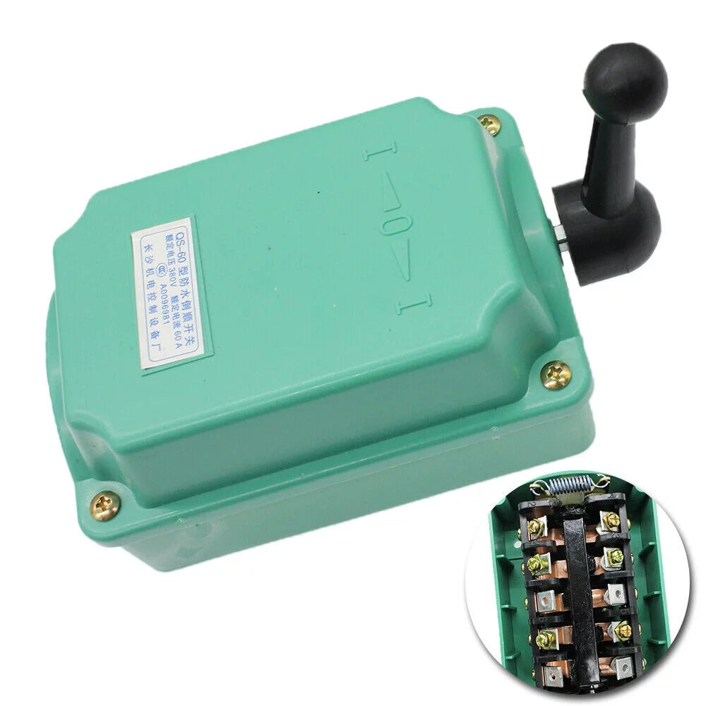 60A Green Drum Switch Forward/Off/Reverse Motor Control RainProof Reversing