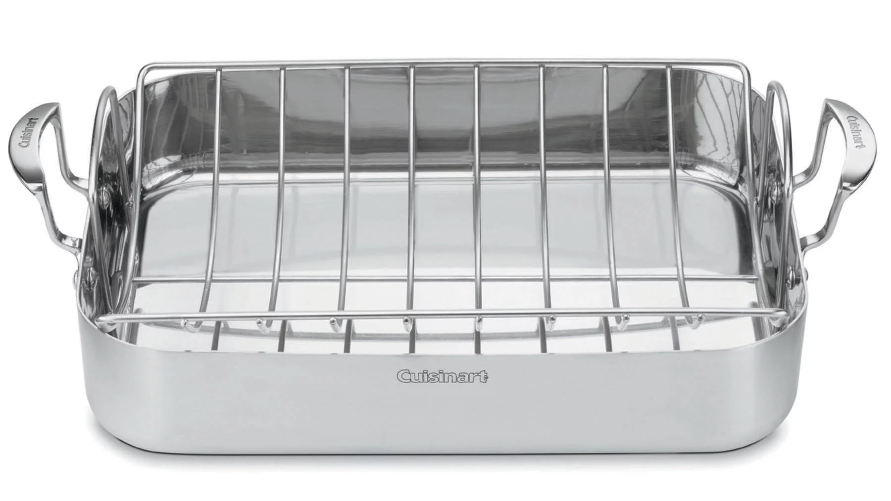 Cuisinart MCP117-16BR MultiClad Pro Stainless 16-In. Rectangular Roasting Pan with Rack
