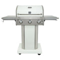Kenmore 3-Burner Gas Grill, Outdoor BBQ Grill, Propane Grill with Foldable Side Tables, Pearl White