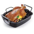 Cook N Home Nonstick Roasting Pan Bakeware Roaster with Rack, 17x13-inches, Black