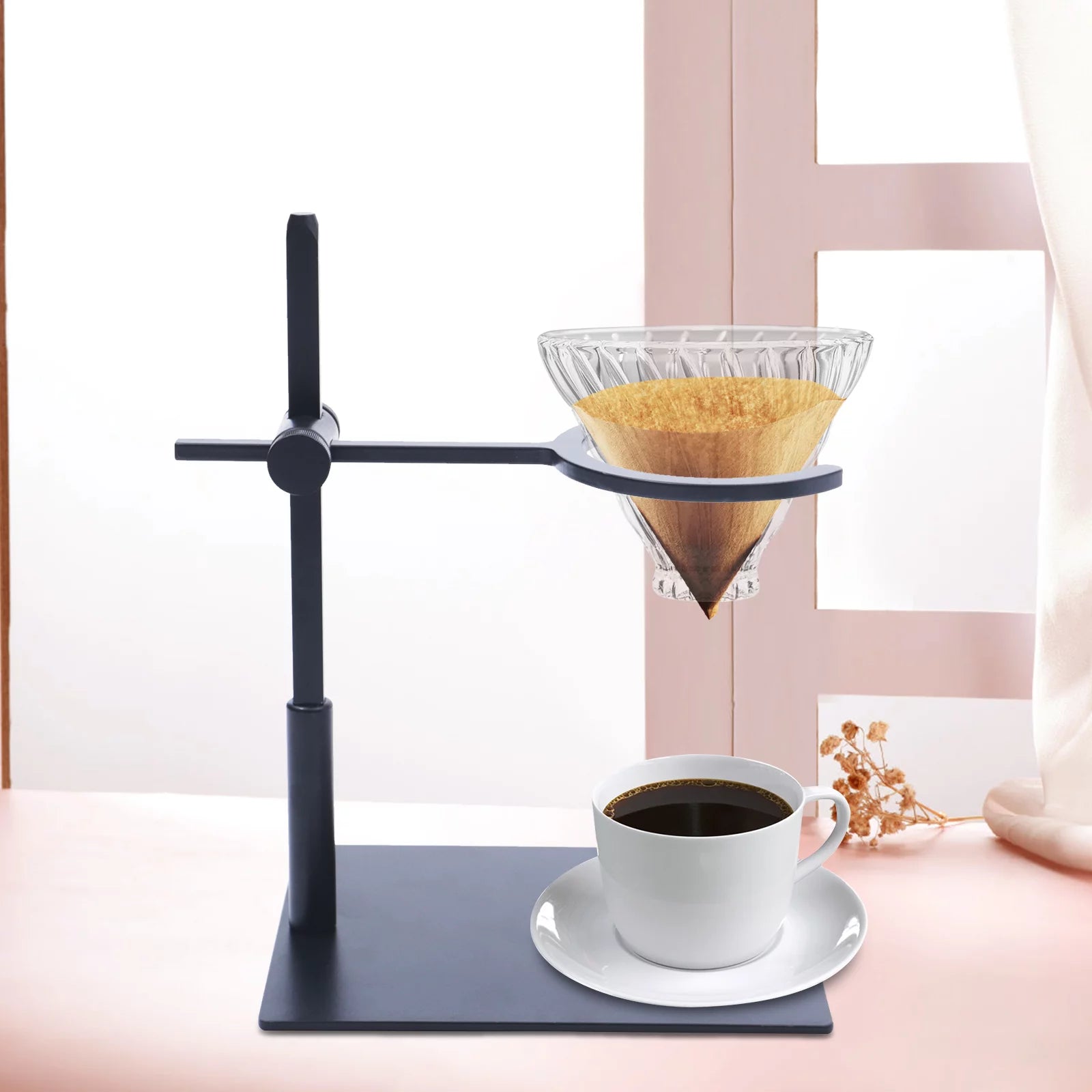 OUKANING Hand Brewed Coffee Dripper Stand Adjustable Height Coffee Filter Holder Home/Office