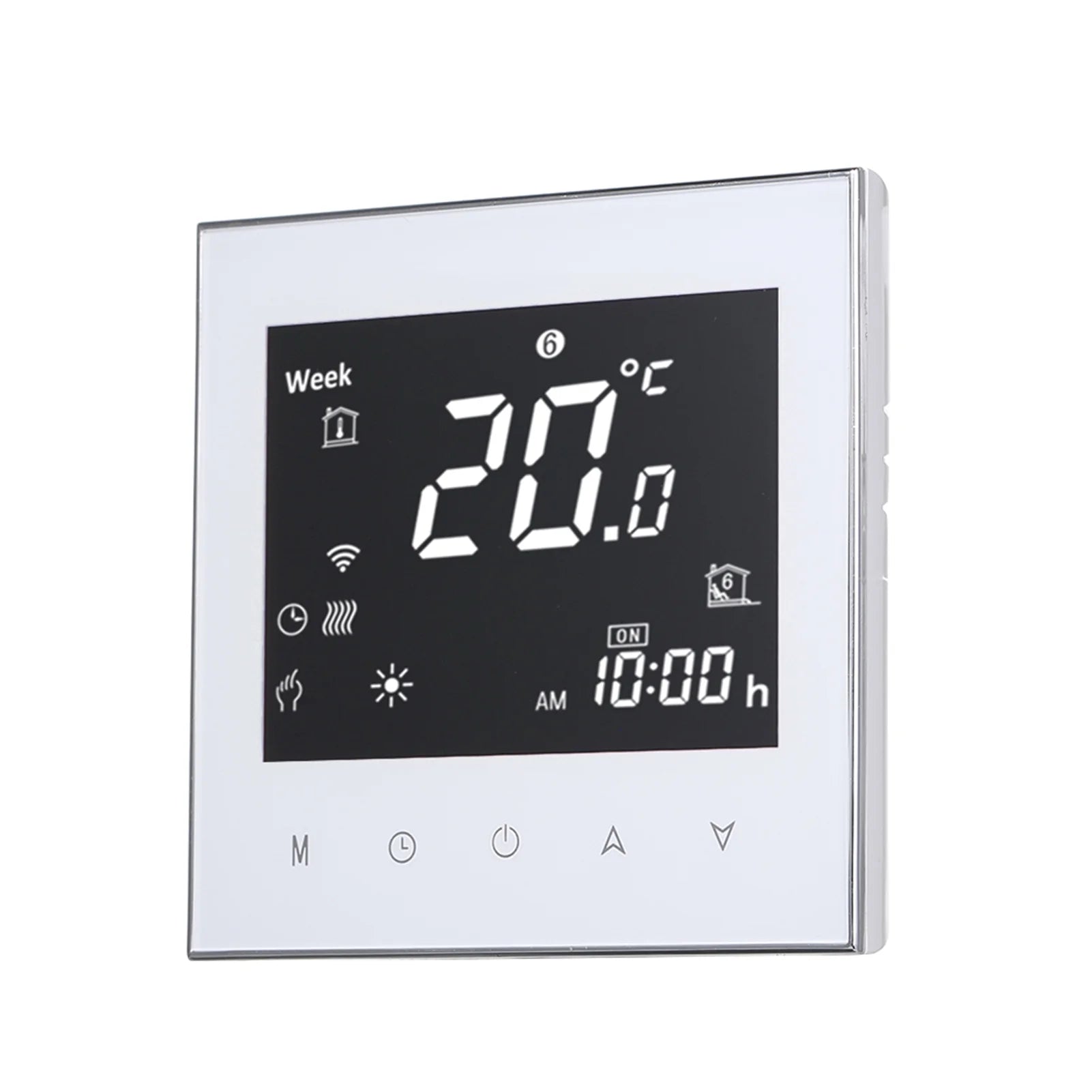 Walmeck Digital Thermostat for Electric Heating System, WiFi Connection & Voice Control, Energy Saving, Touchscreen LCD Display - Ideal for Floor & Air Sensor, AC 95-240V 16A