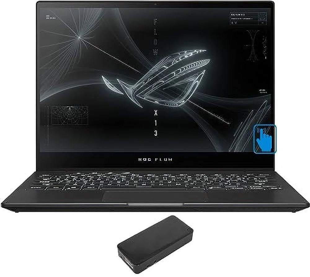 ASUS ROG Gaming & Entertainment Laptop (AMD Ryzen 9 6900HS 8-Core, 16GB LPDDR5 6400MHz RAM, 1TB SSD, GeForce RTX 3050 Ti, 13.4 120 Hz Touch 1920x1200, Fingerprint, Win 11 Home) with USB-C Dock