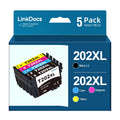 202xl Ink Cartridges with Latest Chips Replacement for Epson 202, 202XL T202XL work for Epson Expression Home XP-5100 Workforce WF-2860 Printer (5 Pack, 2 Black, 1 Cyan, 1 Magenta, 1 Yellow)