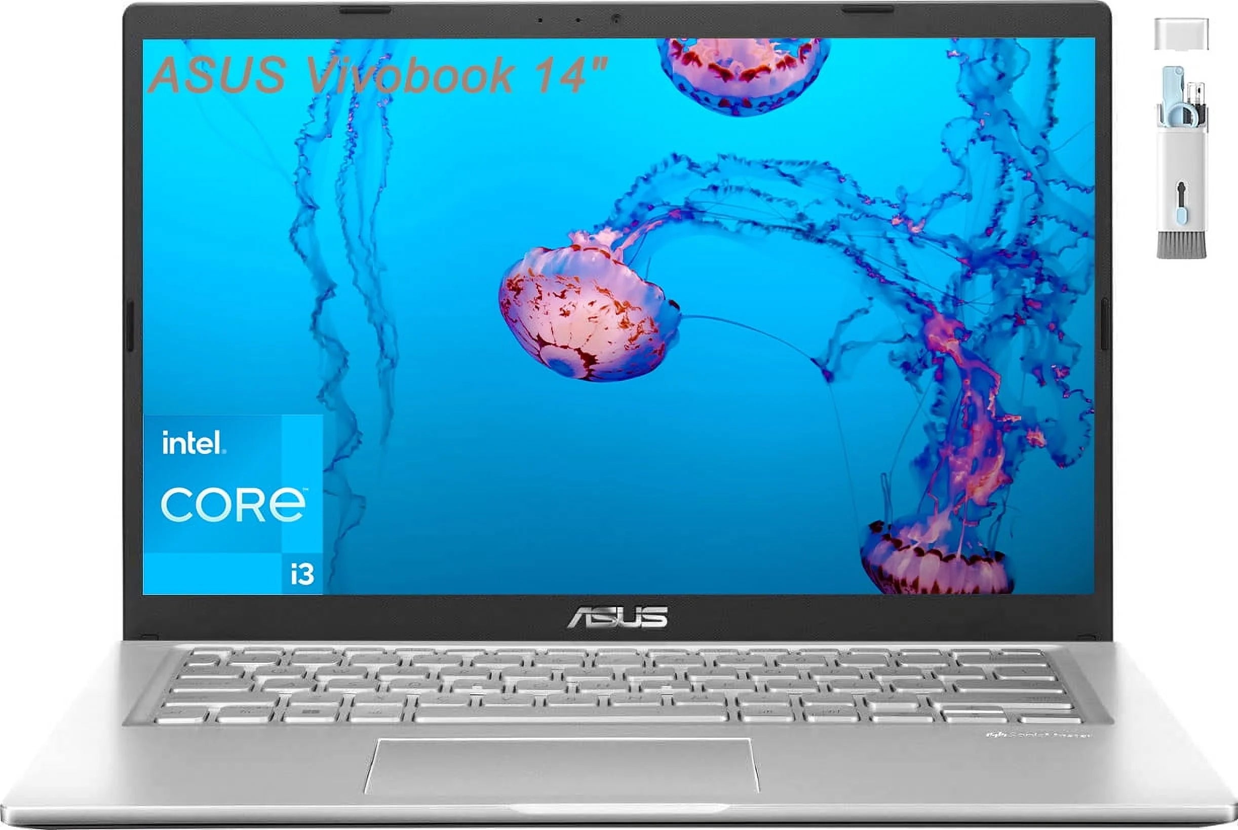 ASUS Vivobook 14 HD Laptop, Intel Core i3-1115G4 Processor, 12GB RAM, 512GB SSD, Intel UHD Graphics 770, Bluetooth, Webcam, Windows 11 Home, Cefesfy Multifunctional Brush
