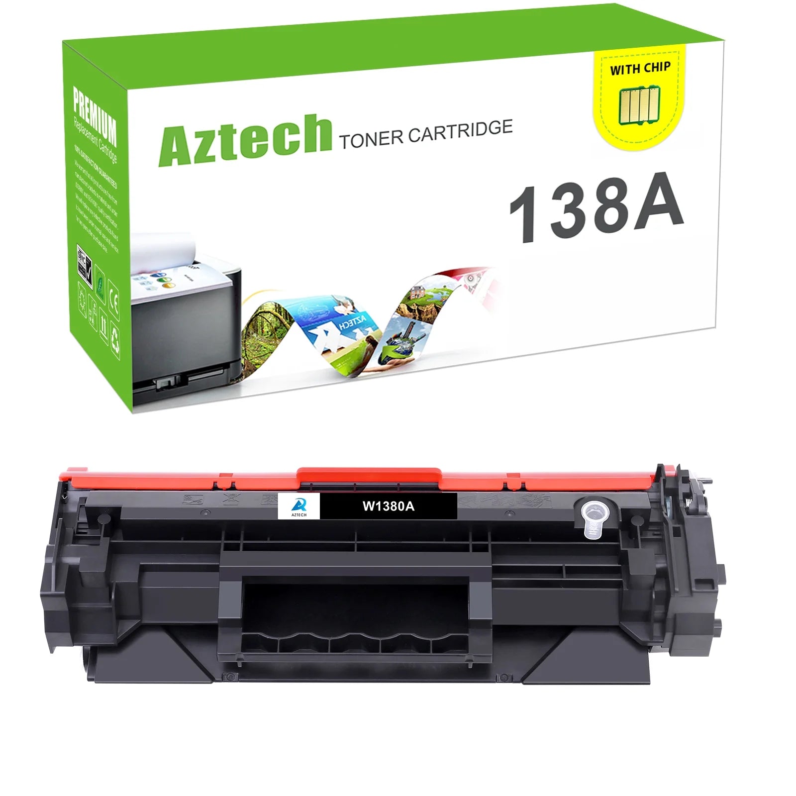 138A W1380A (With Chip) Toner Cartridge Replacement Compatible for HP 138A W1380A for Laserjet Pro 3001Dn 3001Dw MFP3101 Fdn MFP3101 Fdw Printer (1-Pack,Black)