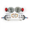 Helix Suspension Brakes & Steering 333755 Mustang II 11 in. HP Big Brake Conversion 2 in. Drop Spindles 5 x 4.75 in. Red Calipers