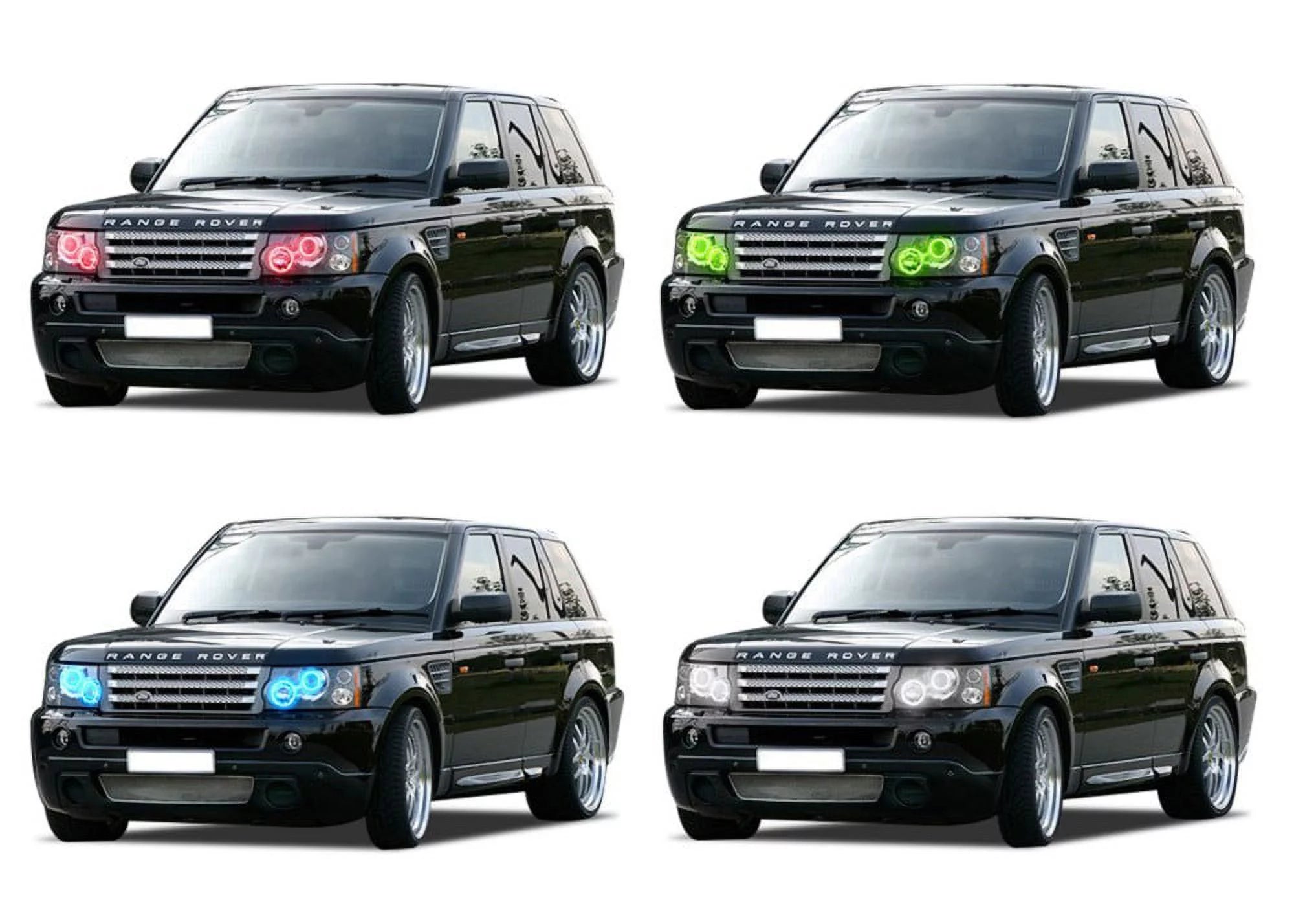 Flashtech LED RGB Multi Color Halo Ring Headlight Kit for Land Rover Range Rover 06-10 V.3 Fusion Color Change