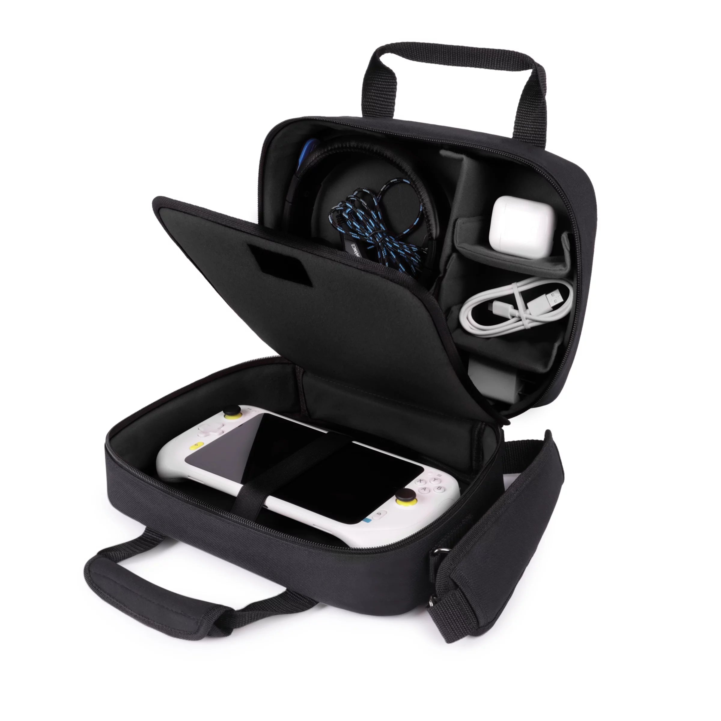 USA GEAR Black Carrying Case Compatible with Logitech G Cloud Handheld Gaming Console, Soft Interior