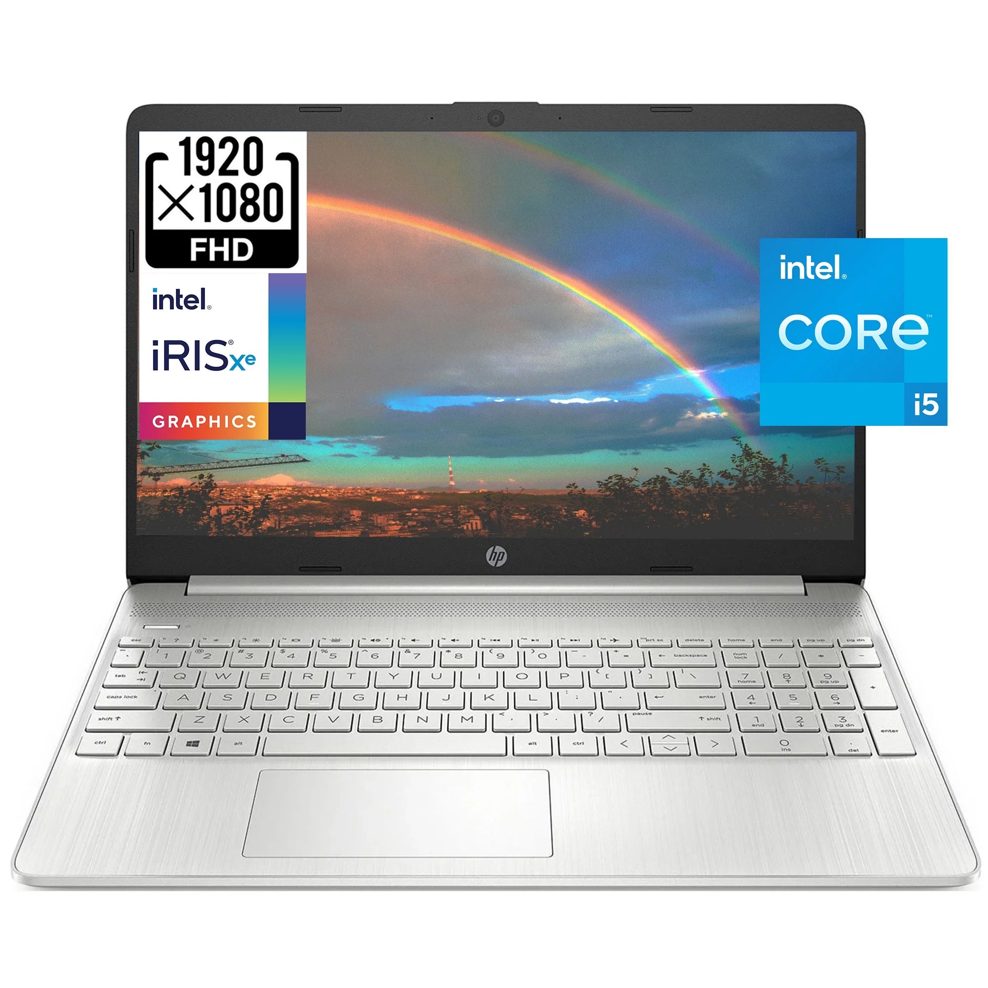 HP 15 15.6 Full HD Business Laptop Computer, Intel 4-core i5-1135G7, 16GB RAM, 256GB PCIe SSD, Iris Xe Graphic, Wi-Fi 6, BT 4.2, Natural Silver, Windows 11 Home