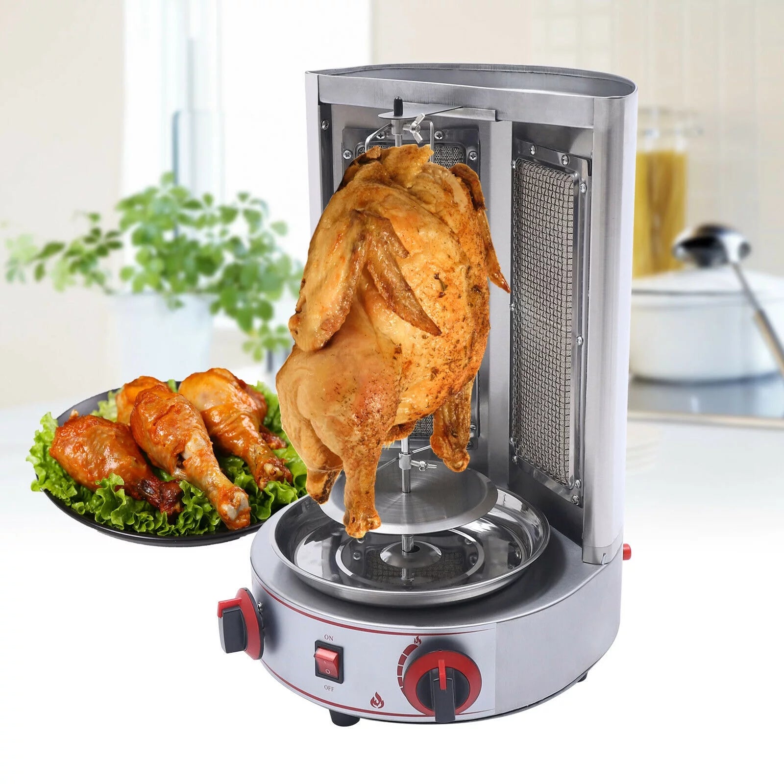 CNCEST Commercial Gas Vertical Broiler Shawarma Machine Spinning Doner Kebab Gyro Grill Machine