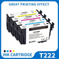 T222 ink cartridge for Epson T222 ink cartridge for Epson Expression Home XP-5200 Workforce WF-2960Printers£¨Black,Cyan,Magenta,Yellow)4-PACK