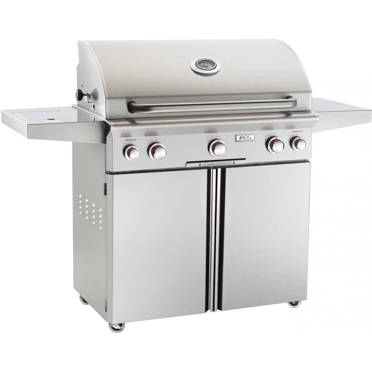 American Outdoor Grill 36PCT T-Series 36 Inch Propane Gas Grill On Cart With Side Burner And Rotisserie Kit