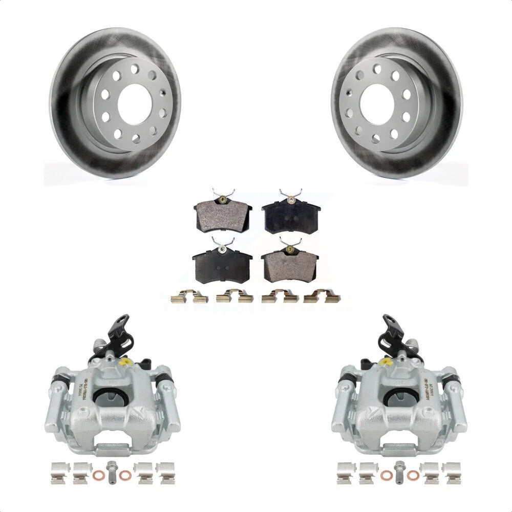Transit Auto Rear Disc Brake Caliper Coated Rotors And Ceramic Pads Kit For 2010 Audi A3 GAS engine With 253mm Diameter Rotor KCG-100117T