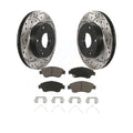 Transit Auto - Front Coated Drilled Slotted Disc Brake Rotors And Ceramic Pads Kit For Honda Civic Acura ILX KDC-100070