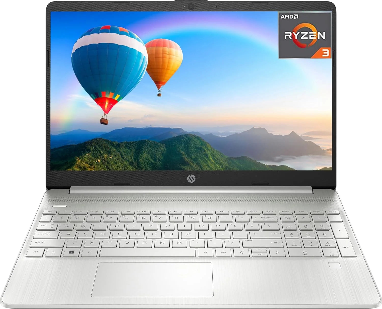 HP Thin and Light Laptop, 15.6 Inch HD Micro-Edg, AMD Ryzen 3 5300U, 16GB RAM, 512GB SSD, AMD Radeon Graphics, Numeric Keypad, Wi-Fi, Fast Charge, Bluetooth, Windows 11 Home in S Mode