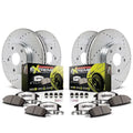Power Stop Front and Rear Z26 Street Warrior Brake Pad and Rotor Kit K691-26 Fits 2000 Honda Civic