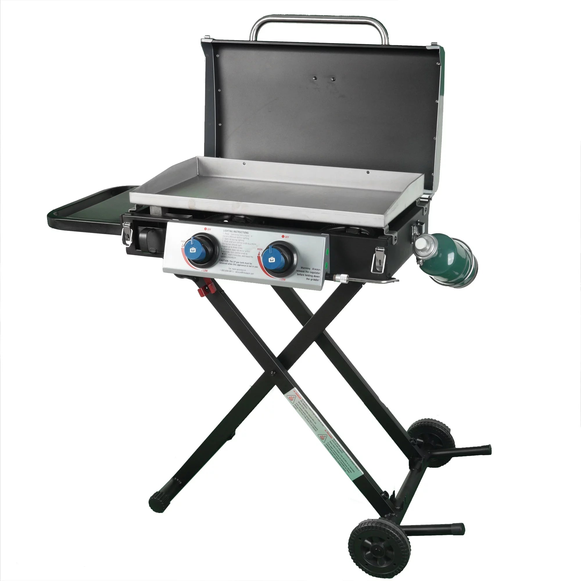 Razor Griddle GGC2030M 25 2 Burner LP Propane Gas w/ Folding Shelf, Steel