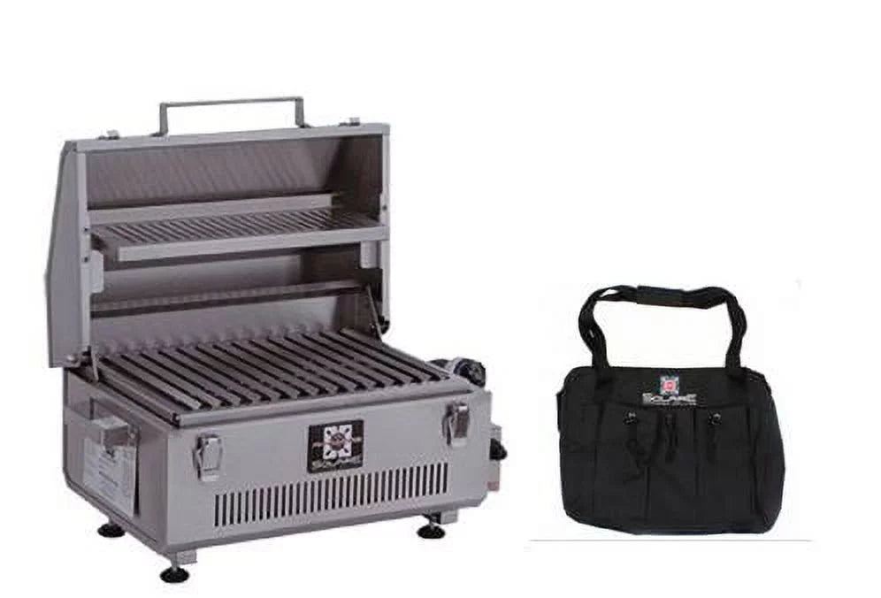 Solaire SOL-IR17BWR Portable Infrared Gas Grill With Free Carrying Bag & Warming Rack, Stainless Steel