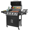 4-Burner Propane Gas Grill with Side Burner and Side Table Outdoor Cooking Barbecue Grill Camping