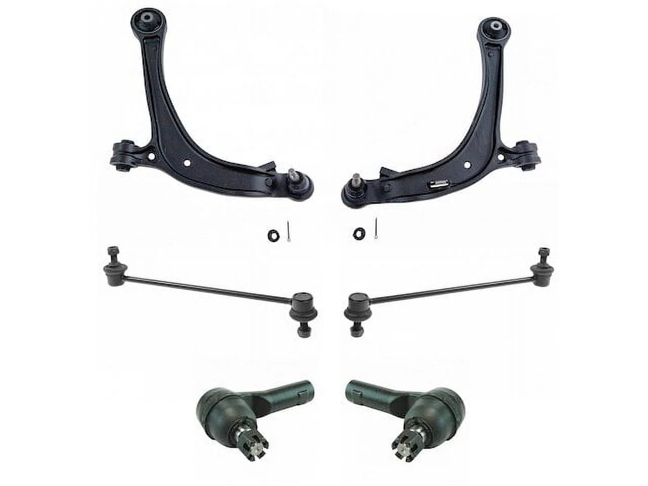 Front Control Arm Ball Joint Tie Rod and Sway Bar Link Kit 6 Piece - Compatible with 2011 - 2013 Honda Odyssey 2012