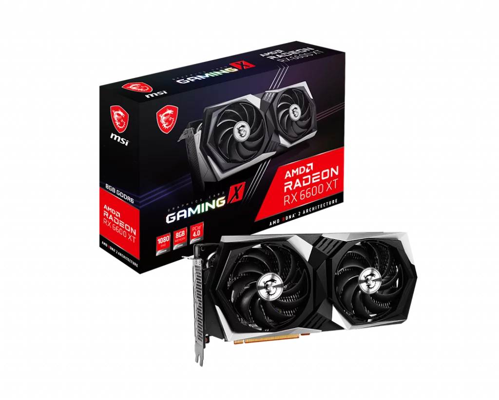 MSI Radeon RX 6600 XT GAMING 8G 8GB GDDR6 PCI Express 4.0 x8 GPU-R6600XTG8