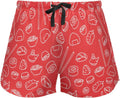 Sushi Pattern Women's Pajama Shorts, Soft Comfy Stretch Sleepwear Lounge Shorts with Drawstring and Pockets, Small