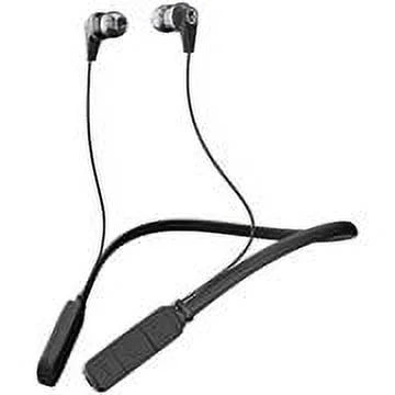 skullcandy ink'd bluetooth wireless earbuds with microphone, noise isolating supreme sound, 8-hour rechargeable battery, lightweight with flexible collar, non-retail packaging - black