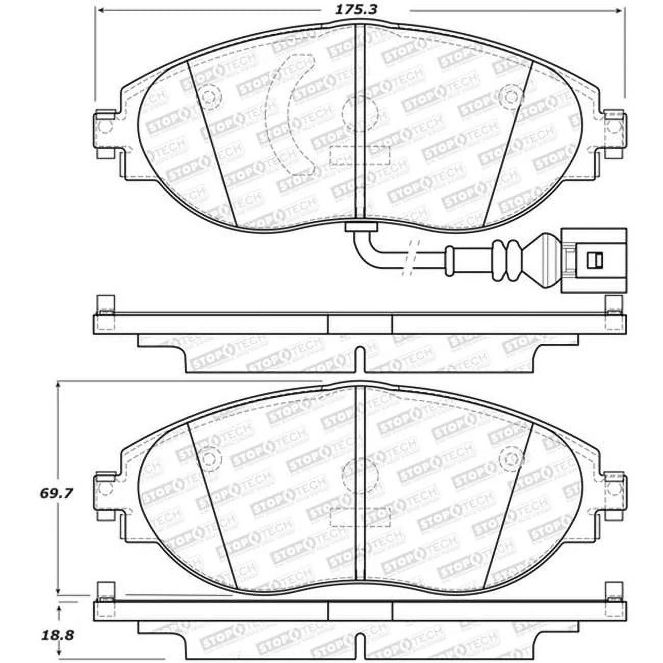 StopTech Sport 12-17 Volkswagen CC Front Brake Pads Fits select: 2018-2021 VOLKSWAGEN TIGUAN, 2020-2021 AUDI Q3