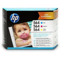 HP 564 Cyan, Magenta, Yellow Ink Cartridges with 50 sheets of 4x6 inch and 10 sheets of 5x7 inch Photo Paper (J2X80AN)