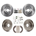 Transit Auto - Front Rear Disc Brake Rotors Ceramic Pads And Drum Kit (7Pc) For 2011 Honda Civic GX K8A-106033